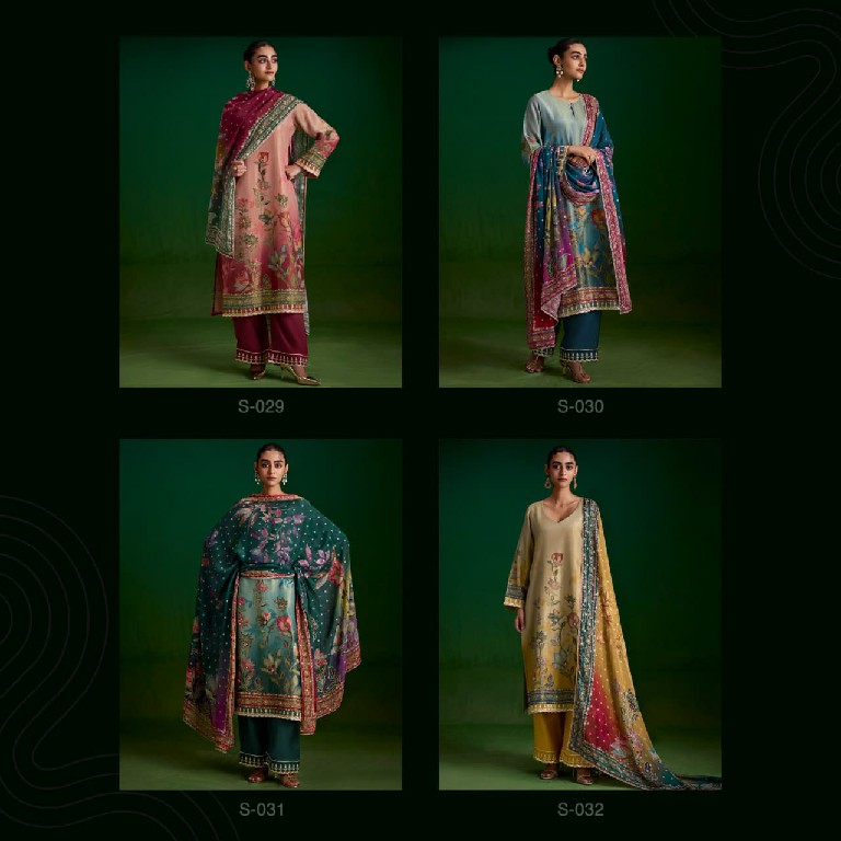 KIMORA SOHNI SUFI WHOLESALE PURE ZARI SILK DELICATE LOOK UNSTITCH SALWAR SUITS EXPORTER