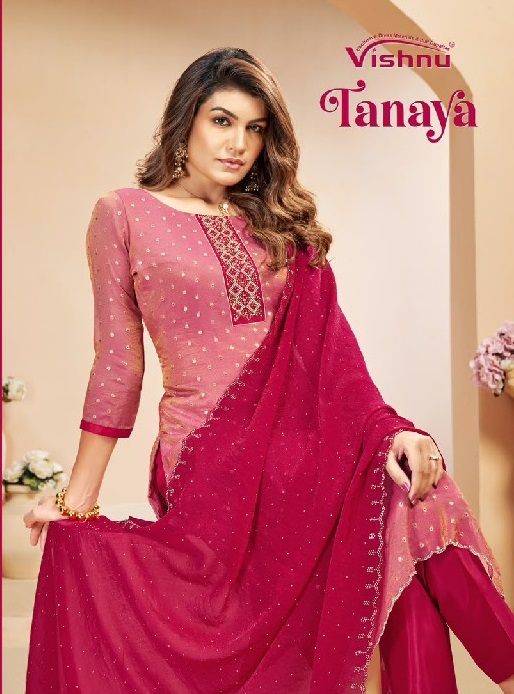 VISHNU TANAYA WHOLESALE NC MOSS BUTTI FASHIONABLE UNSTITCH SALWAR SUITS FOR EXPORT