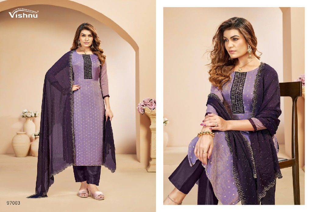 VISHNU TANAYA WHOLESALE NC MOSS BUTTI FASHIONABLE UNSTITCH SALWAR SUITS FOR EXPORT