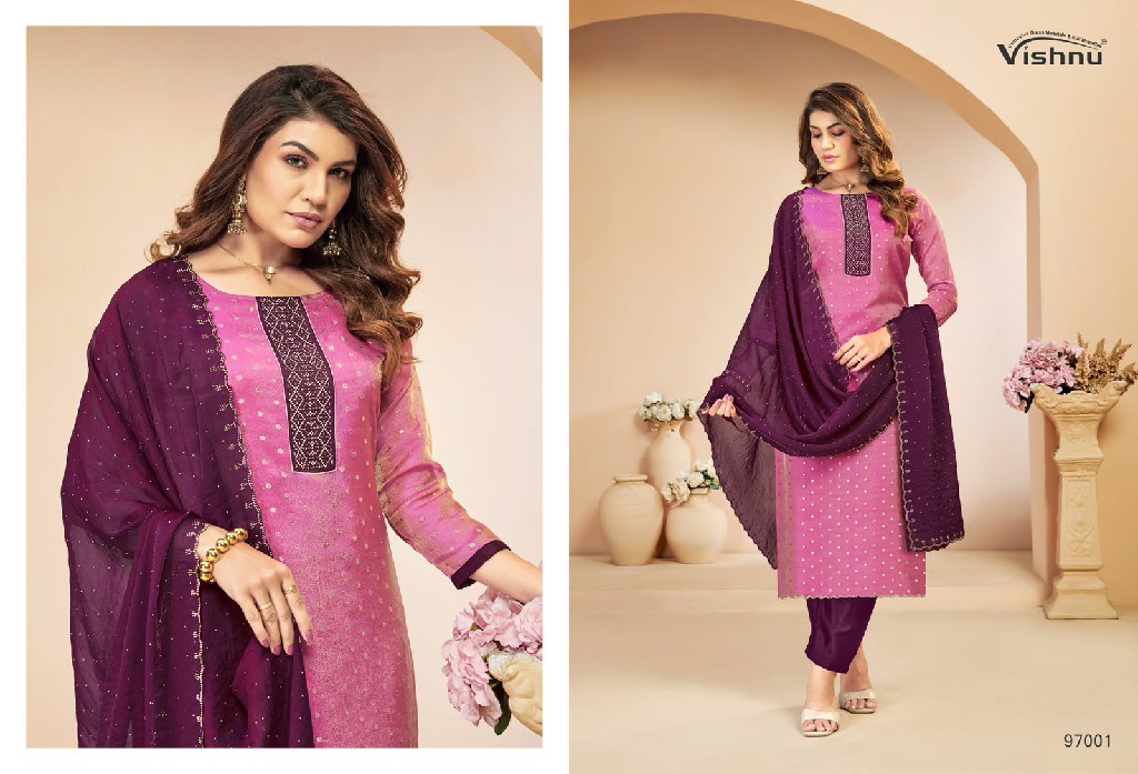 VISHNU TANAYA WHOLESALE NC MOSS BUTTI FASHIONABLE UNSTITCH SALWAR SUITS FOR EXPORT