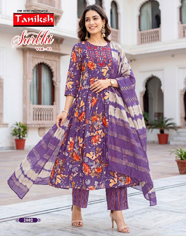 TANIKSH SURBHI VOL 2 WHOLESALE READYMADE RAYON WITH WORK BEST DESIGN 3 PCS SUITS EXPORTER