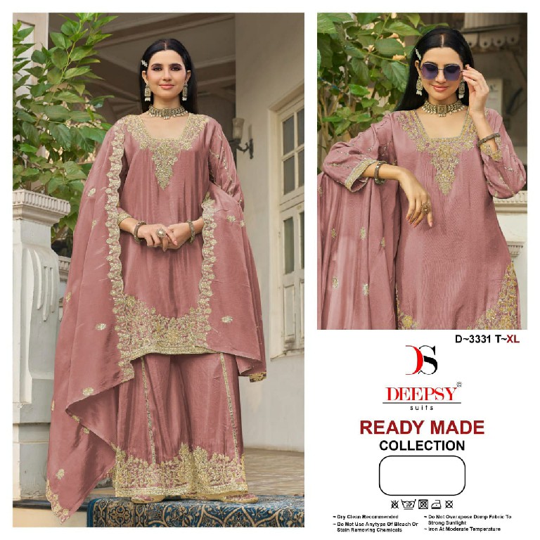 DEEPSY D.NO 3331T TO 3331W WHOLESALE READYMADE VISCOSE TISSUE SILK HEAVY BEATS WORK PLAZZO STYLE 3 PCS SUITS SUPPLIER
