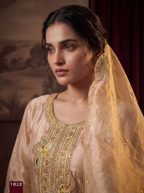 RANGOON D.NO 1019 TO 1022 WHOLESALE READYMADE TISSUE SHIMMER ANARKALI STYLE EXCLUSIVE 3 PCS COMBO SET SUITS EXPORTER