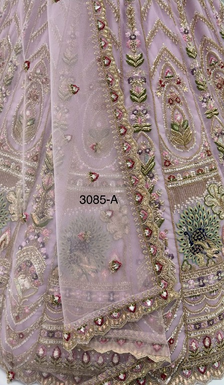 TEXTILEDEAL D.NO 3085 WHOLESALE PREMIUM NET PEACOCK PATTERN DESIGNER INDIAN WEDDING LEHENGA CHOLI FOR EXPORT