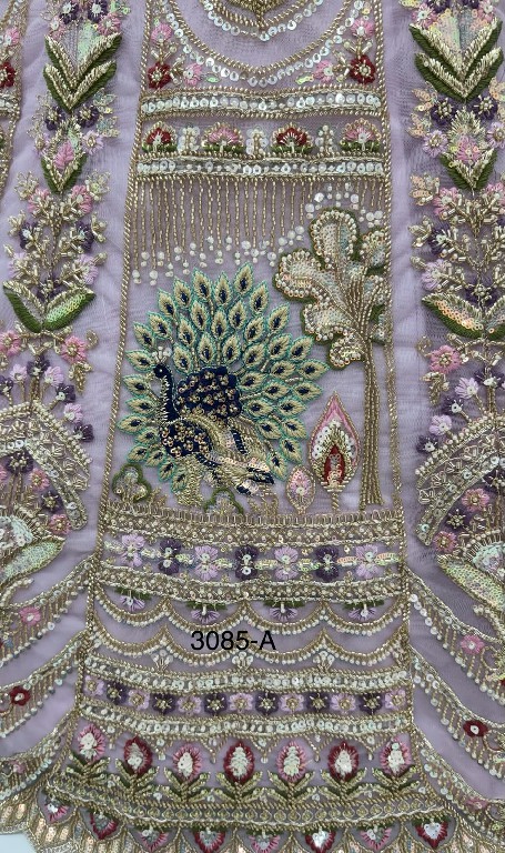 TEXTILEDEAL D.NO 3085 WHOLESALE PREMIUM NET PEACOCK PATTERN DESIGNER INDIAN WEDDING LEHENGA CHOLI FOR EXPORT