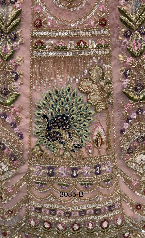 TEXTILEDEAL D.NO 3085 WHOLESALE PREMIUM NET PEACOCK PATTERN DESIGNER INDIAN WEDDING LEHENGA CHOLI FOR EXPORT