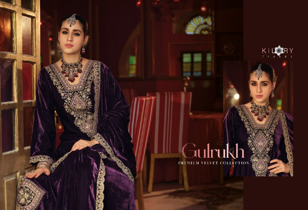 KILORY GULRUKH WHOLESALE PURE VELVET WINTER SPECIAL UNSTITCH SALWAR SUITS SUPPLIER