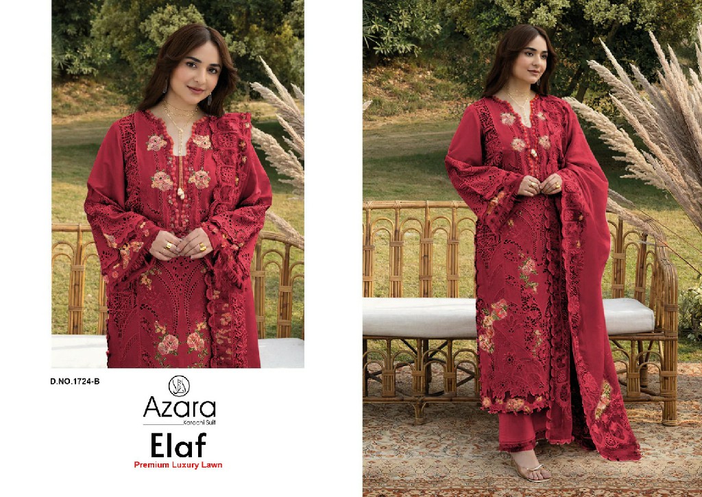 AZARA BY RADHIKA FASHION ELAF PREMIUM WHOLESALE PURE COTTON WITH WORK PAKISTANI UNSTITCH SALWAR SUITS EXPORTER