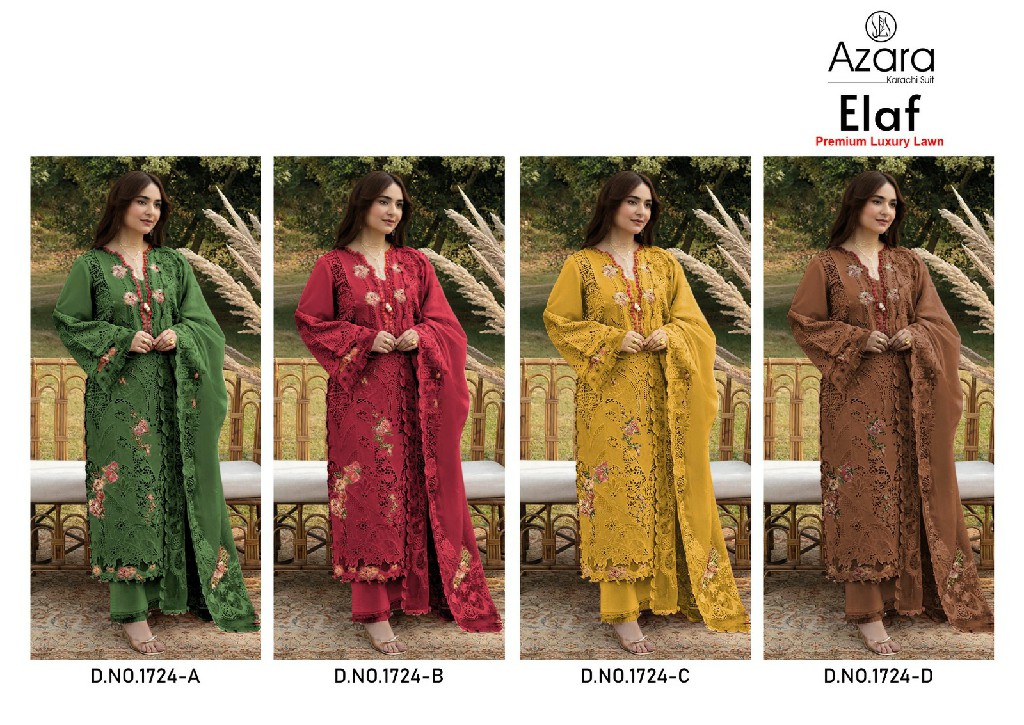 AZARA BY RADHIKA FASHION ELAF PREMIUM WHOLESALE PURE COTTON WITH WORK PAKISTANI UNSTITCH SALWAR SUITS EXPORTER