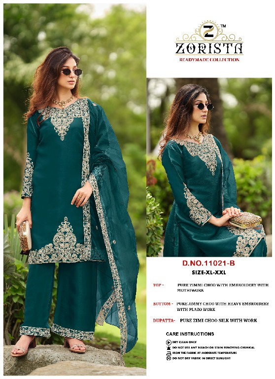 ZORISTA D.NO 11021 WHOLESALE READYMADE PURE ZIMMI CHOO PAKISTANI CONCEPT UNSTITCH SALWAR SUITS SUPPLIER