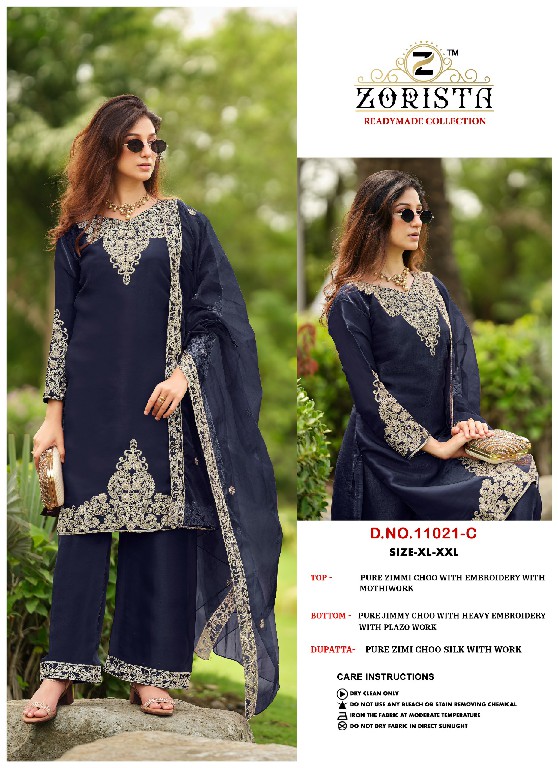 ZORISTA D.NO 11021 WHOLESALE READYMADE PURE ZIMMI CHOO PAKISTANI CONCEPT UNSTITCH SALWAR SUITS SUPPLIER