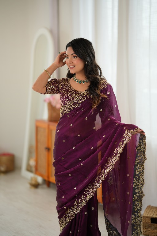 SP SERIES D.NO SP-85 WHOLESALE HEAVY FENDY SILK PARTY WEAR SAREES FOR WOMEN SUPPLIER