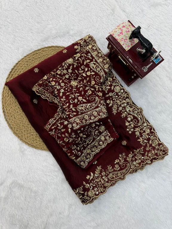 SP SERIES D.NO SP-85 WHOLESALE HEAVY FENDY SILK PARTY WEAR SAREES FOR WOMEN SUPPLIER