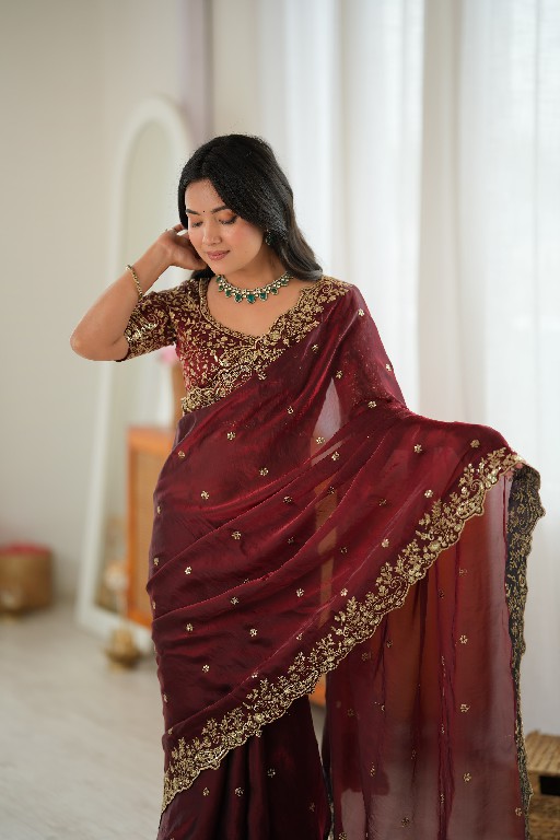 SP SERIES D.NO SP-85 WHOLESALE HEAVY FENDY SILK PARTY WEAR SAREES FOR WOMEN SUPPLIER