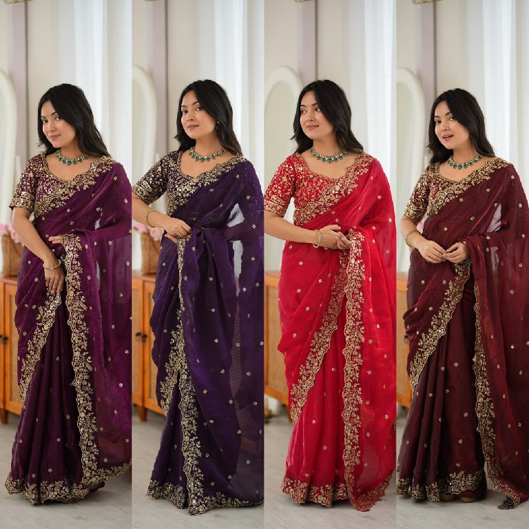 SP SERIES D.NO SP-85 WHOLESALE HEAVY FENDY SILK PARTY WEAR SAREES FOR WOMEN SUPPLIER