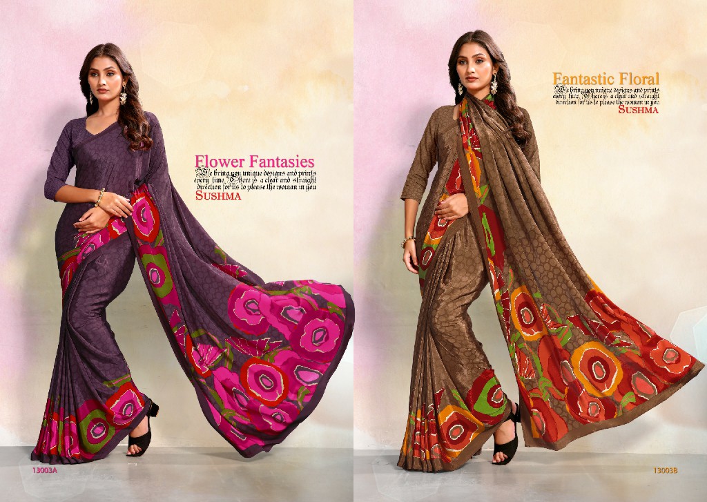 SUSHMA IMPRESSIVE WHOLESALE CRAPE PRINTED DAILY WEAR INDIAN SAREES FOR WOMEN ONLINE