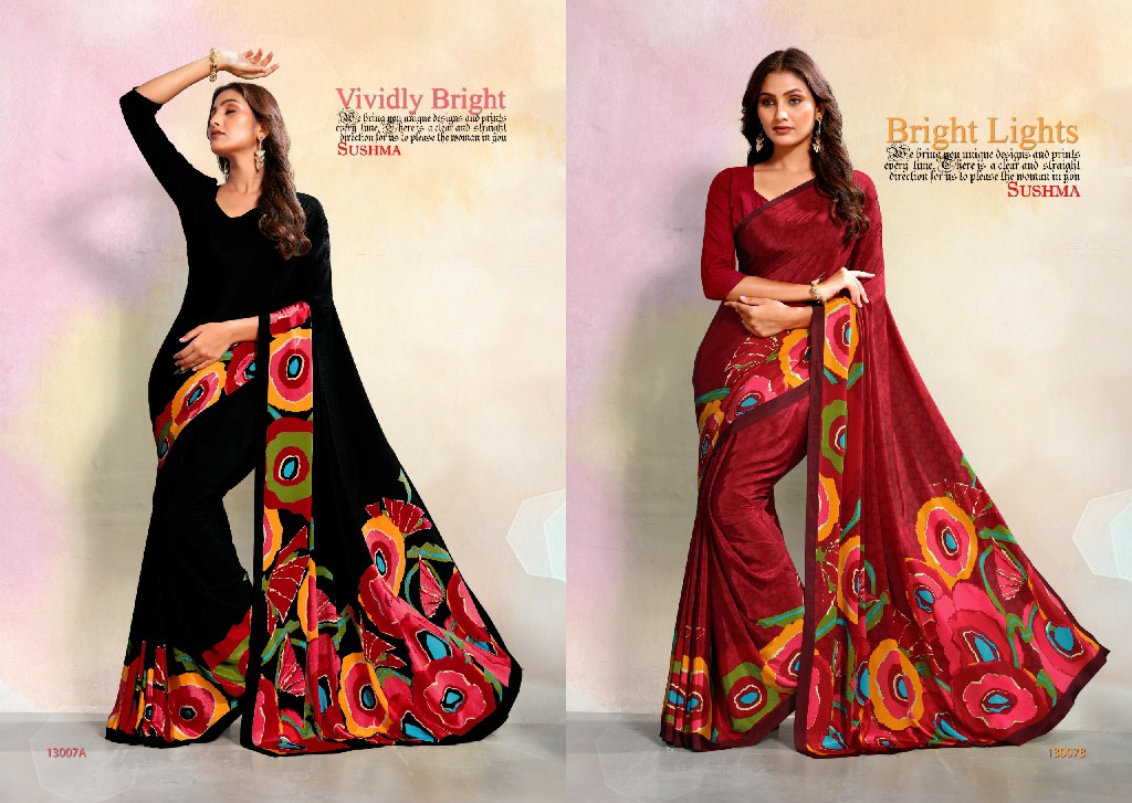 SUSHMA IMPRESSIVE WHOLESALE CRAPE PRINTED DAILY WEAR INDIAN SAREES FOR WOMEN ONLINE