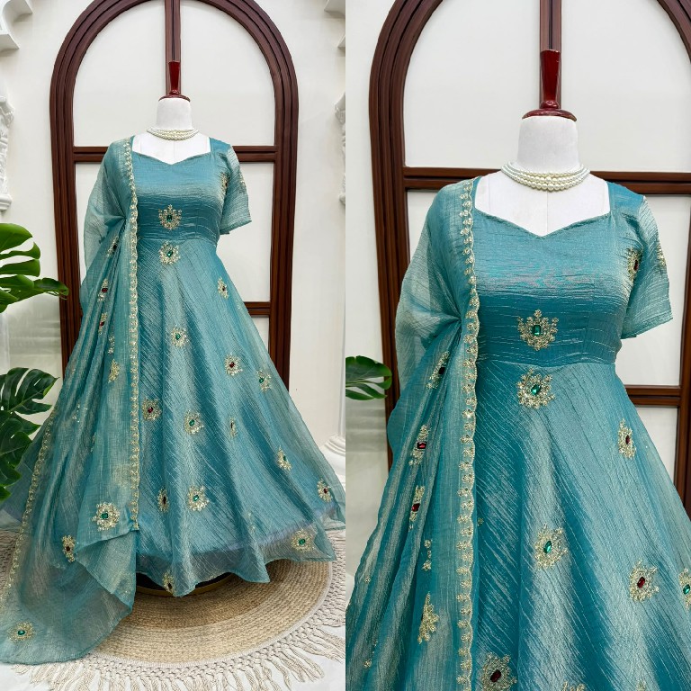 TEXTILEDEAL D.NO KD 1651 WHOLESALE READYMADE SALSA SILK DESIGNER WEAR GOWN WITH PANT FOR EXPORT