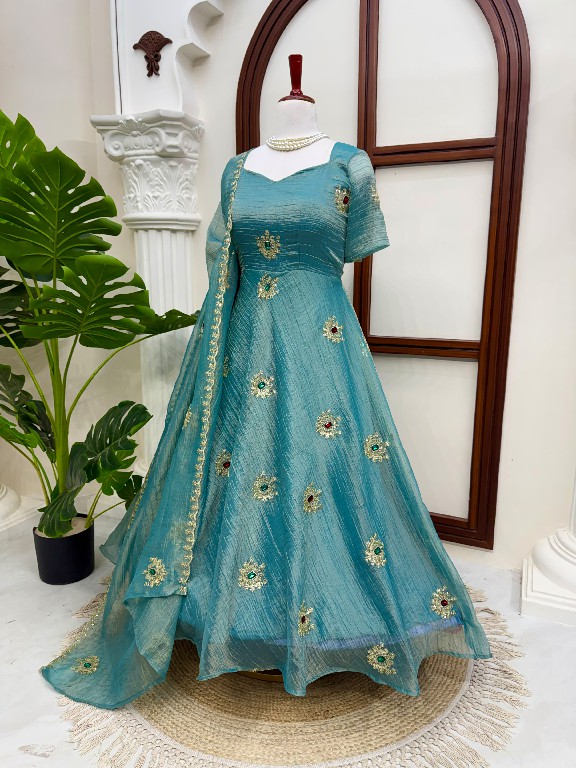 TEXTILEDEAL D.NO KD 1651 WHOLESALE READYMADE SALSA SILK DESIGNER WEAR GOWN WITH PANT FOR EXPORT