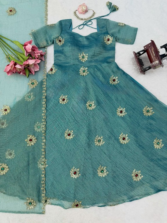 TEXTILEDEAL D.NO KD 1651 WHOLESALE READYMADE SALSA SILK DESIGNER WEAR GOWN WITH PANT FOR EXPORT