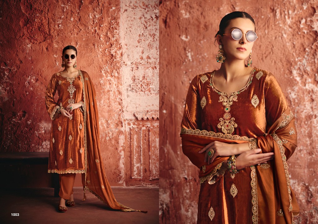 RANGATI PRINTS KHWAISH WHOLESALE PLUSH VELVET WINTER COLLECTION UNSTITCH SALWAR SUITS SUPPLIER