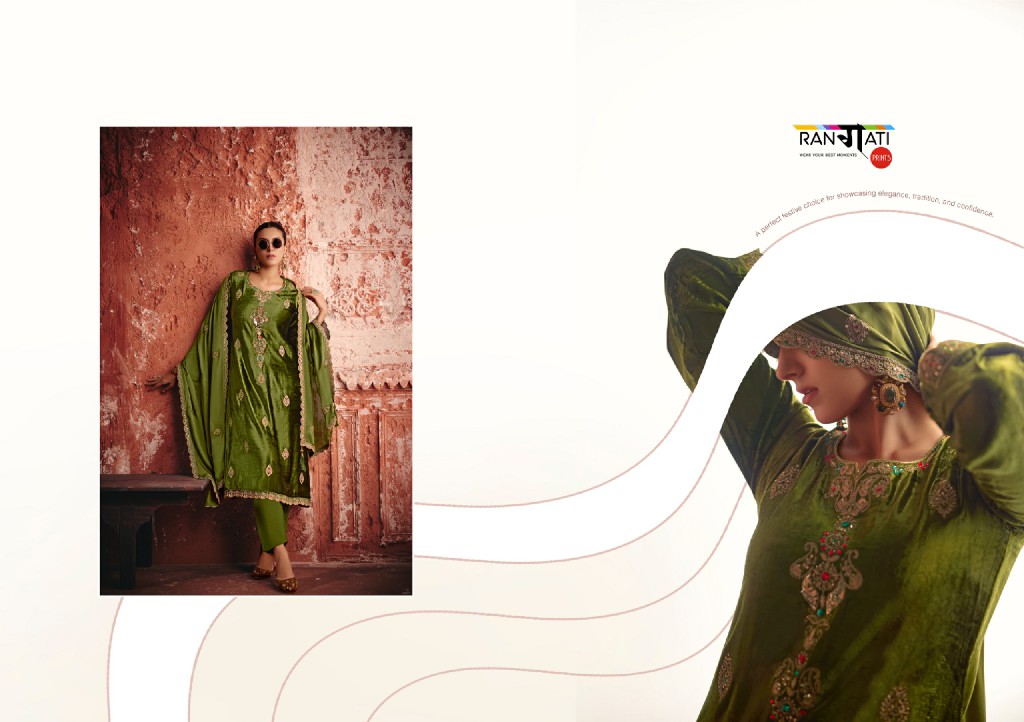 RANGATI PRINTS KHWAISH WHOLESALE PLUSH VELVET WINTER COLLECTION UNSTITCH SALWAR SUITS SUPPLIER