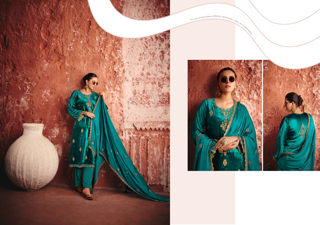 RANGATI PRINTS KHWAISH WHOLESALE PLUSH VELVET WINTER COLLECTION UNSTITCH SALWAR SUITS SUPPLIER