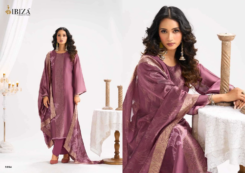 IBIZA SAFINA WHOLESALE PURE BANGLORY SILK JACQUARD WITH HAND WORK UNSTITCH SALWAR SUITS EXPORTER