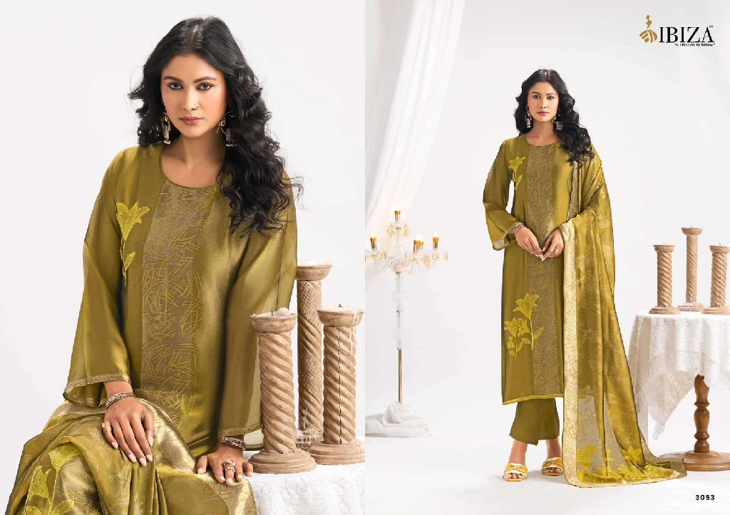 IBIZA SAFINA WHOLESALE PURE BANGLORY SILK JACQUARD WITH HAND WORK UNSTITCH SALWAR SUITS EXPORTER