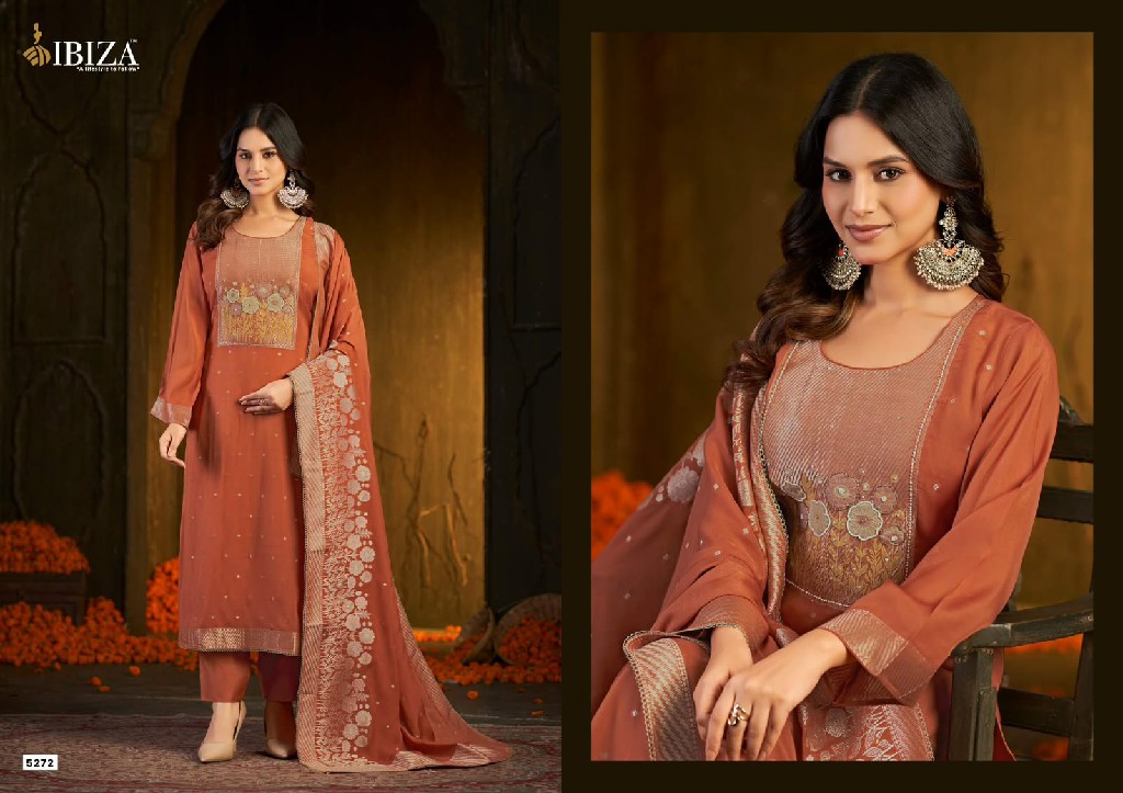 IBIZA INARA WHOLESALE PURE BANARASI SILK JACQUARD UNSTITCH SALWAR SUITS SUPPLIER