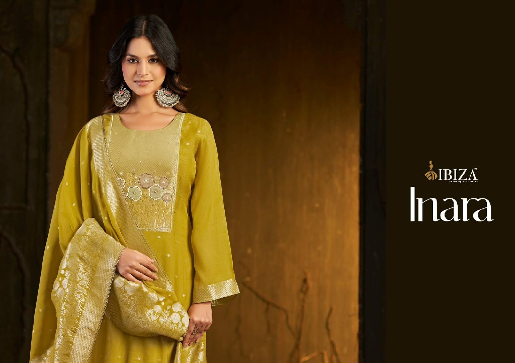 IBIZA INARA WHOLESALE PURE BANARASI SILK JACQUARD UNSTITCH SALWAR SUITS SUPPLIER