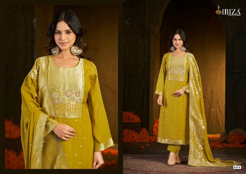 IBIZA INARA WHOLESALE PURE BANARASI SILK JACQUARD UNSTITCH SALWAR SUITS SUPPLIER