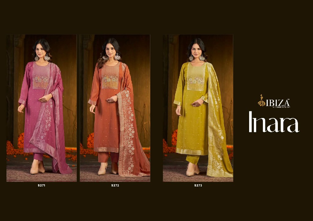 IBIZA INARA WHOLESALE PURE BANARASI SILK JACQUARD UNSTITCH SALWAR SUITS SUPPLIER
