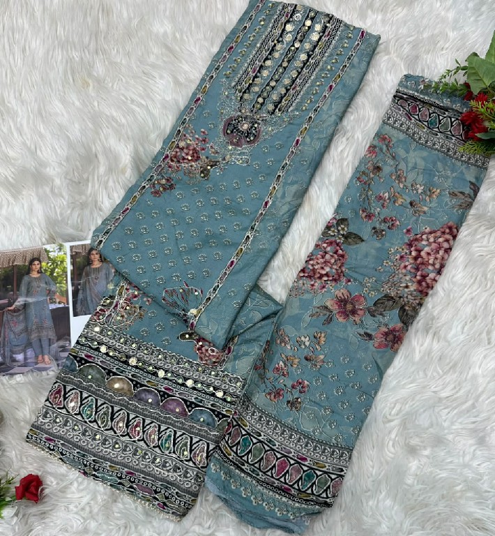 AMRUTVELA D.NO 235 WHOLESALE VISCOSE MUSLIN AMAZING UNSTITCH SALWAR SUITS EXPORTER
