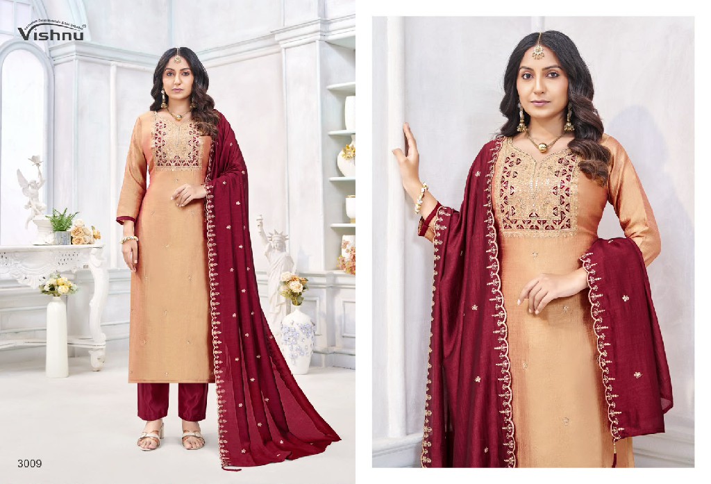 VISHNU JAMAINA WHOLESALE VICHITRA SILK FASHIONABLE UNSTITCH SALWAR SUITS SUPPLIER