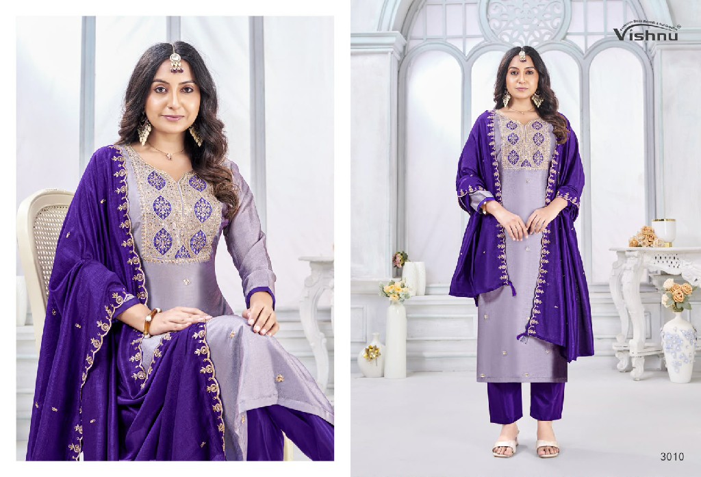 VISHNU JAMAINA WHOLESALE VICHITRA SILK FASHIONABLE UNSTITCH SALWAR SUITS SUPPLIER