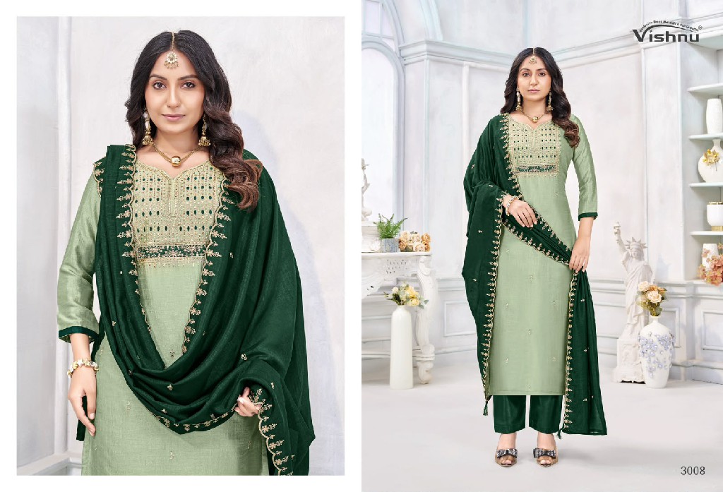 VISHNU JAMAINA WHOLESALE VICHITRA SILK FASHIONABLE UNSTITCH SALWAR SUITS SUPPLIER