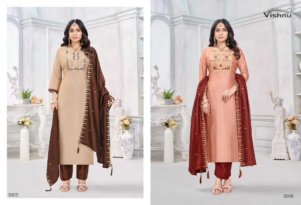 VISHNU JAMAINA WHOLESALE VICHITRA SILK FASHIONABLE UNSTITCH SALWAR SUITS SUPPLIER