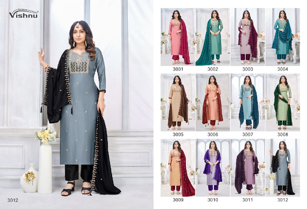 VISHNU JAMAINA WHOLESALE VICHITRA SILK FASHIONABLE UNSTITCH SALWAR SUITS SUPPLIER