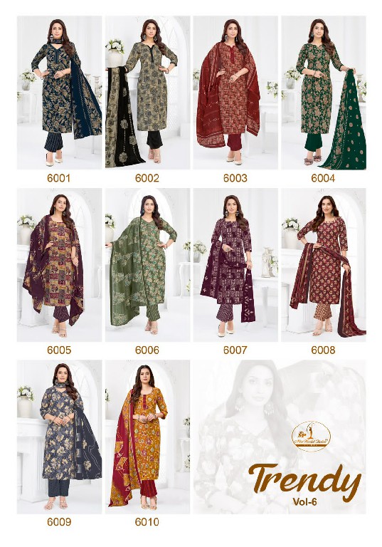 MISS WORLD CHOICE TRENDY VOL 6 WHOLESALE READYMADE COTTON PRINTED DAILY WEAR 3 PCS SUITS SUPPLIER