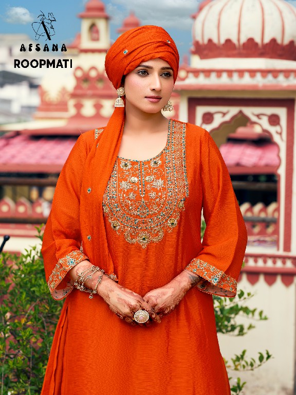 AFSANA ROOPMATI WHOLESALE READYMADE PREMIUM CHINON FESTIVE COLLECTION 3 PCS COMBO SET SUITS ONLINE