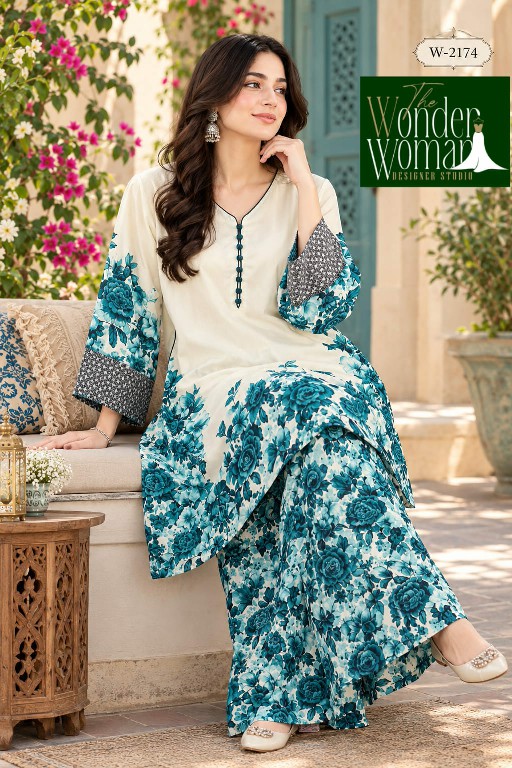 WONDER WOMAN D.NO 2174 WHOLESALE READYMADE IMPORTED SATIN BEAUTIFUL FLORAL PRINT COMBO CORD SET FOR EXPORT