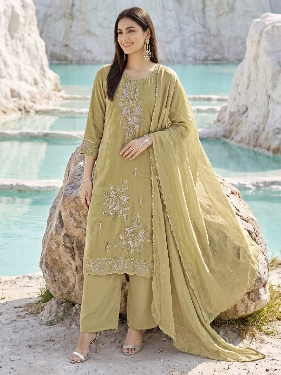 OSSM GULNAAZ WHOLESALE READYMADE ROMAN GLASS FESTIVE COLLECTION 3 PCS SUITS EXPORTER