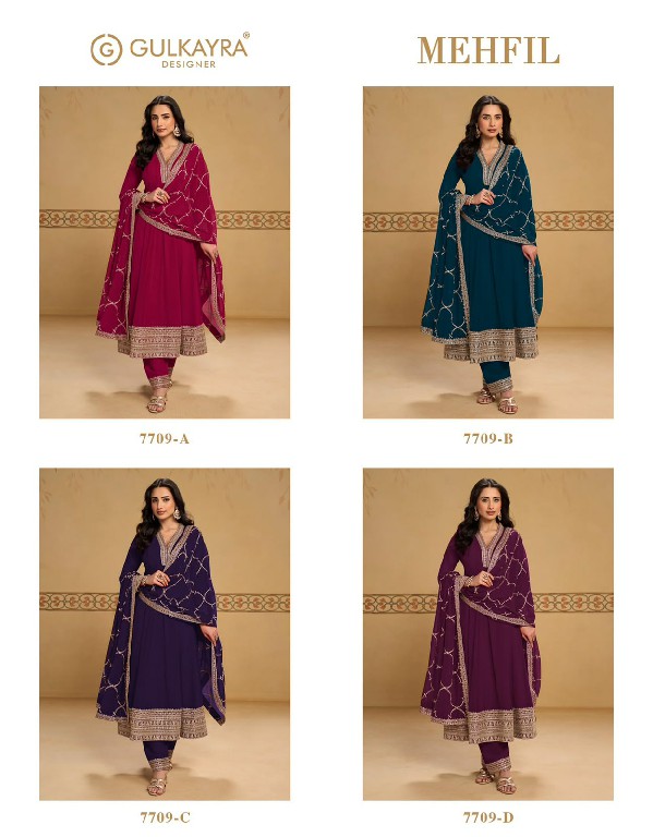 MEHFIL BY GULKAYRA DESIGNER WHOLESALE READYMADE REAL GEORGETTE PARTY WEAR 3 PCS SUITS FOR WOMEN ONLINE