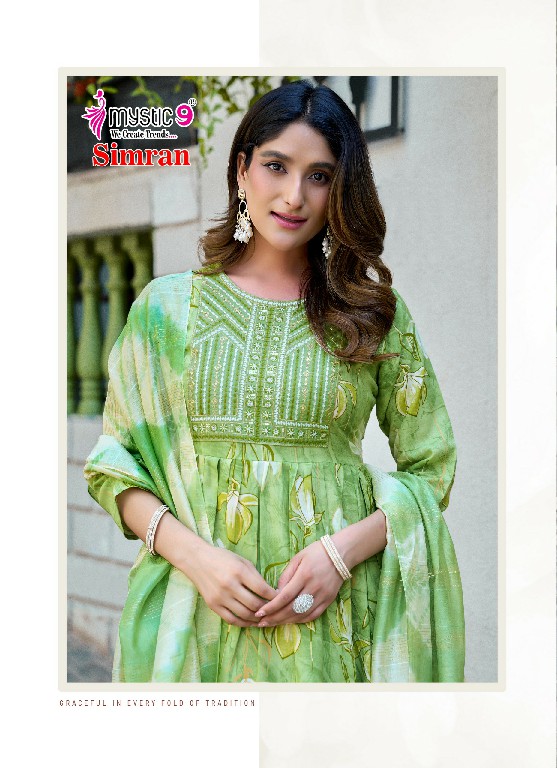 MYSTIC SIMRAN VOL 10 WHOLESALE READYMADE RAYON FOLI PRINT NAYRA CUT 3 PCS SUITS FOR EXPORT