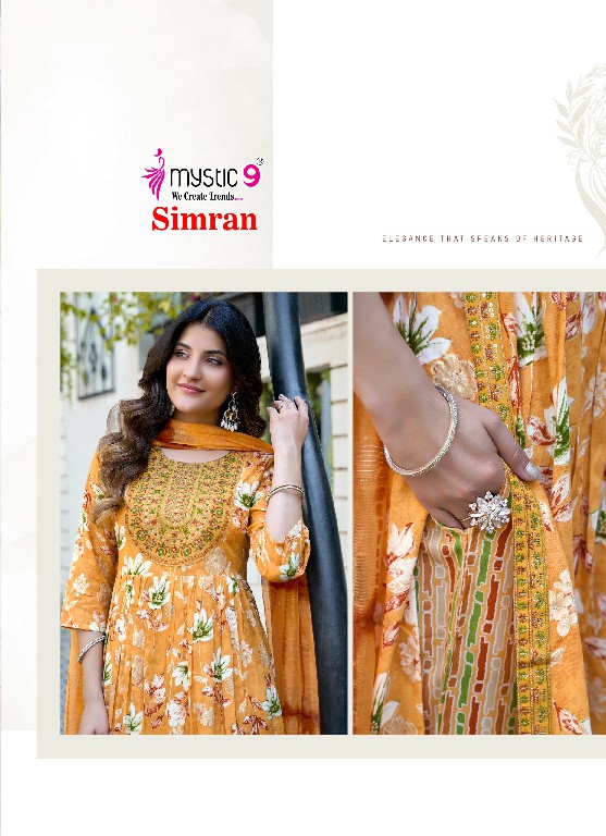 MYSTIC SIMRAN VOL 10 WHOLESALE READYMADE RAYON FOLI PRINT NAYRA CUT 3 PCS SUITS FOR EXPORT