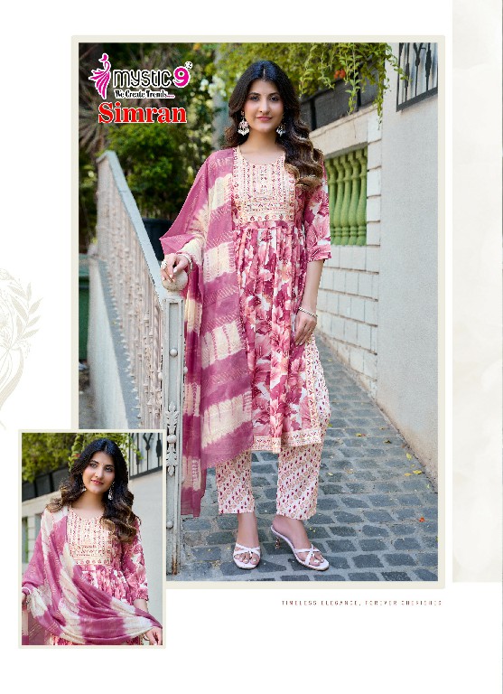 MYSTIC SIMRAN VOL 10 WHOLESALE READYMADE RAYON FOLI PRINT NAYRA CUT 3 PCS SUITS FOR EXPORT