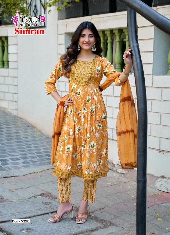 MYSTIC SIMRAN VOL 10 WHOLESALE READYMADE RAYON FOLI PRINT NAYRA CUT 3 PCS SUITS FOR EXPORT