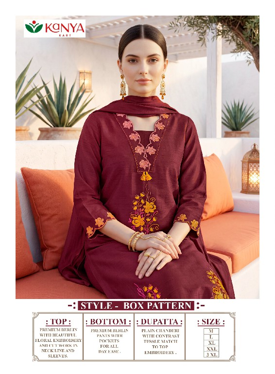 KANYA KART ZOYA VOL 2 WHOLESALE READYMADE BERLIN SHOP TRENDY 3 PCS SUITS SUPPLIER