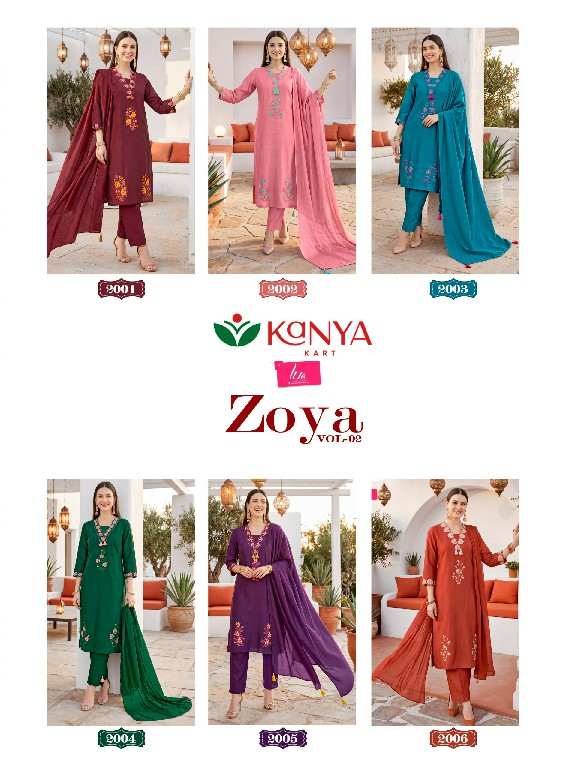 KANYA KART ZOYA VOL 2 WHOLESALE READYMADE BERLIN SHOP TRENDY 3 PCS SUITS SUPPLIER